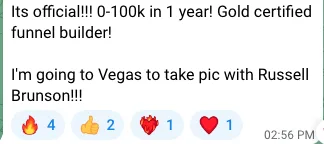 Client message about a business milestone and certification
